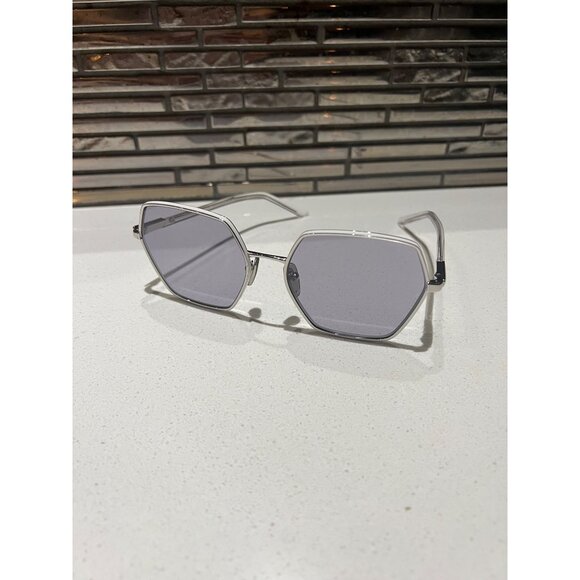Prada Ladies Sunglasses Silver geometric Lens Square PR56YS - Picture 3 of 11